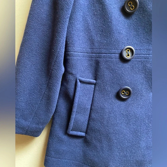Aero wool blend double breasted button pea coat  Sz L - Picture 5 of 12